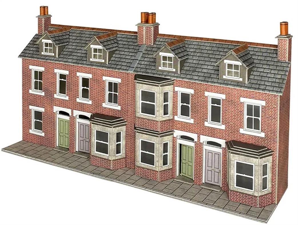 Metcalfe OO PO302 Terraced Housing Fronts Brick Card Kit