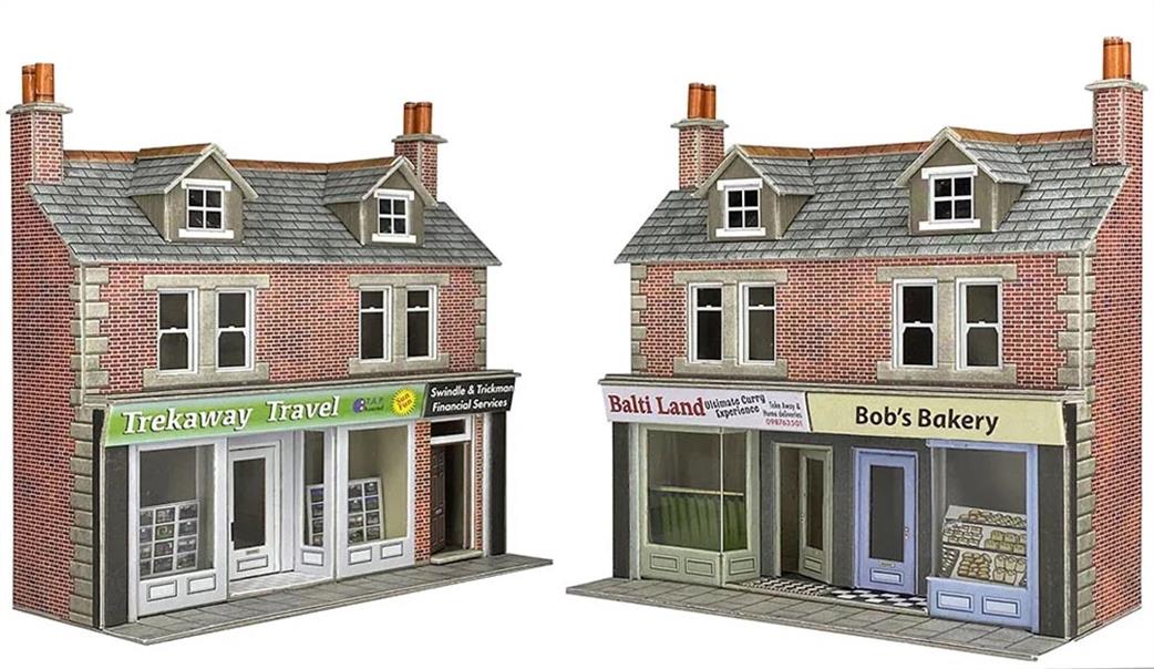 Metcalfe OO PO306 Low Relief Shop Fronts Brick Card Kit