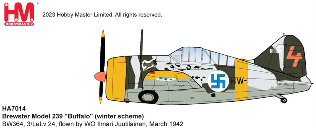 Hobby Master 1/48 HA7014 Brewster Model 239 Buffalo Winter Scheme WO Ilmari Juutilainen