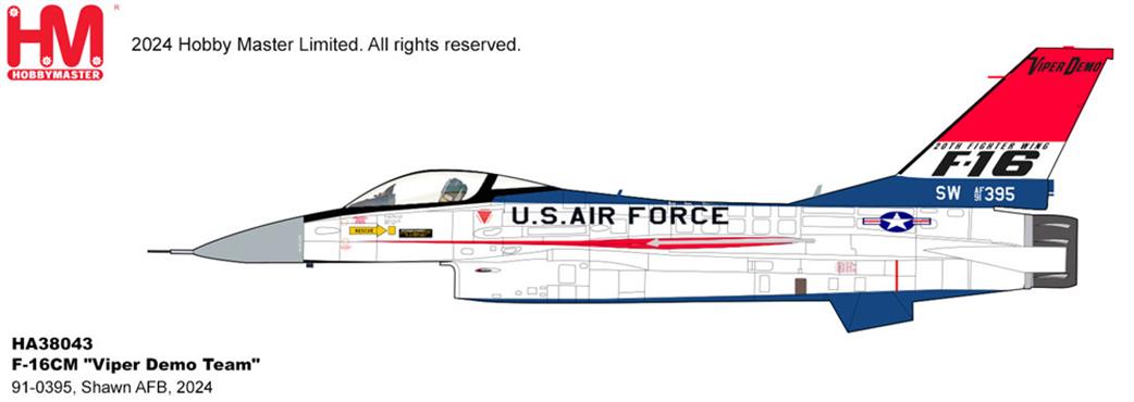 Hobby Master 1/72 HA38043 Lockheed F-16CM Viper Demo Shawn AFB 2024