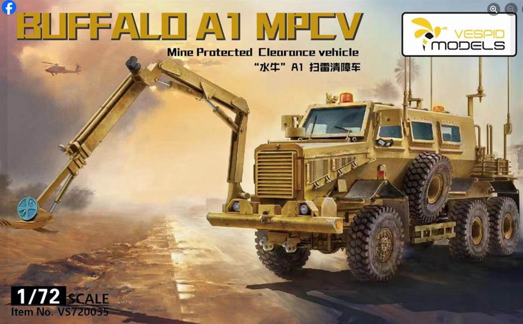 Vespid Models 1/72 VS720035 Buffalo A1 MPCV Mine Protected Clearance Vehicle Kit