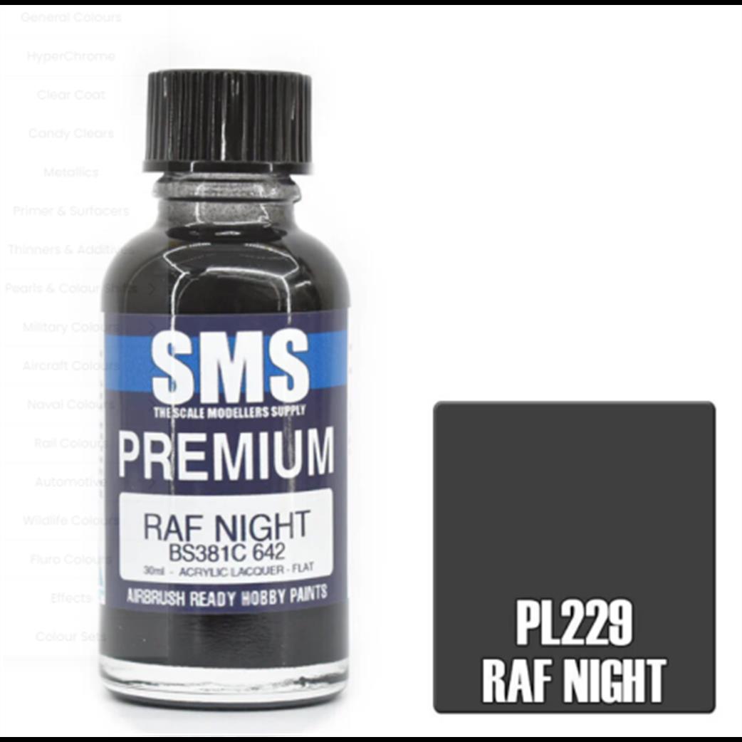 SMS Premium Lacquers  PL229 RAF Night BS381C 642 Airbrush Ready Acrylic Lacquer 30ml