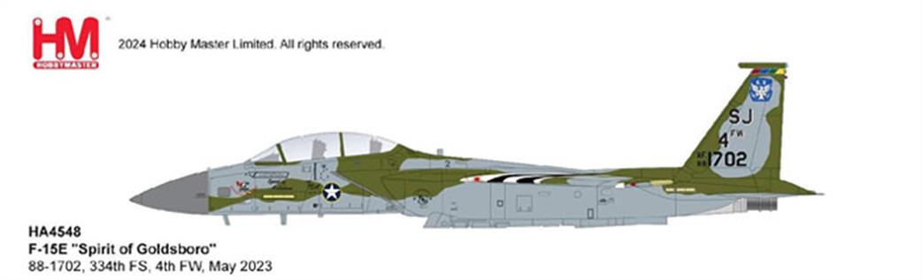 Hobby Master 1/72 HA4548 F-15SA USAF Spirit of Goldsboro Diecast Aircraft Model