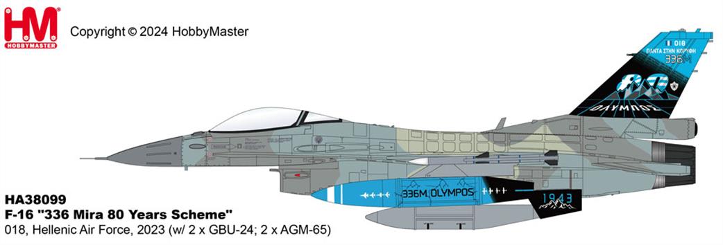 Hobby Master 1/72 HA38099 F-16 336 Mira 80 Years Scheme