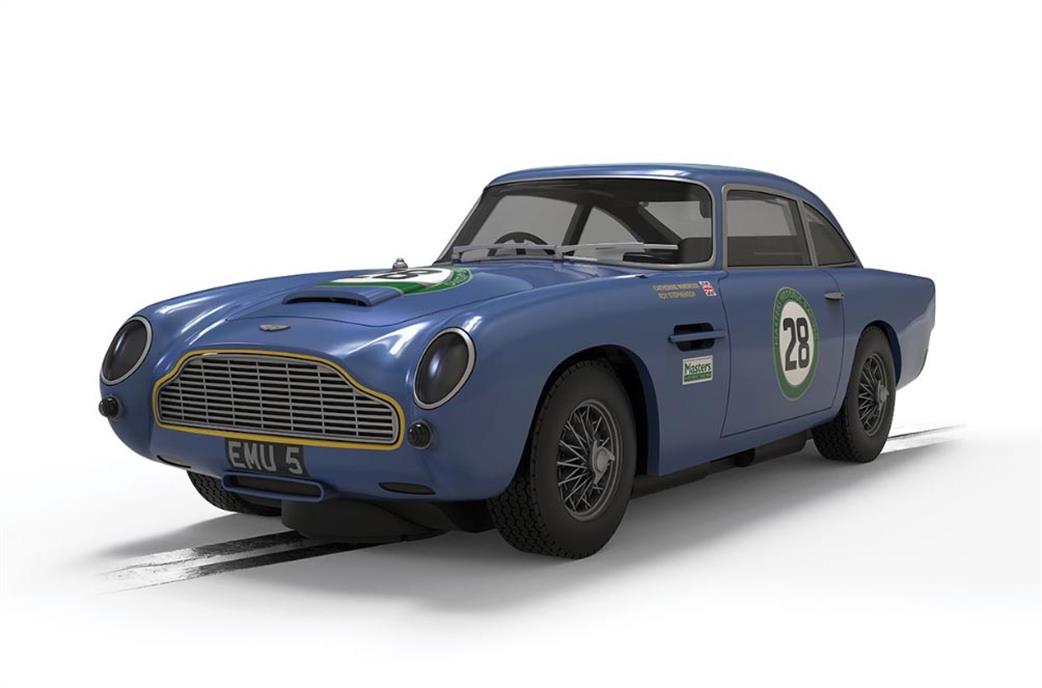 Scalextric 1/32 C4599 Aston Martin DB5 Blue/Yellow Historic GT Racing Slot Car Model