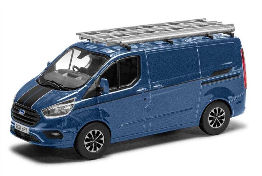 Corgi 1/43 VA15104 Ford Transit Custom Sport Chrome Blue Van Model