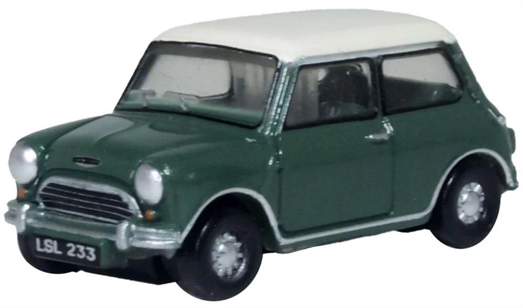 Oxford Diecast 1/120 120MN003 Mini Almond Green Old English White car model