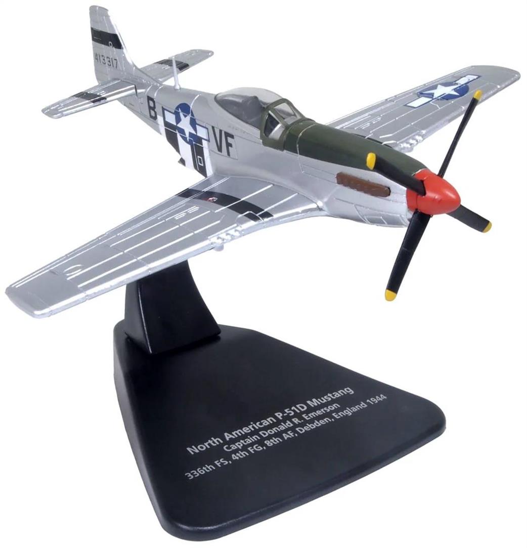 Oxford Diecast 1/72 AC126 1944 Mustang P51 Capt.D.R.Emerson. 336th FS 4th FG. 8th AF. Debden UK