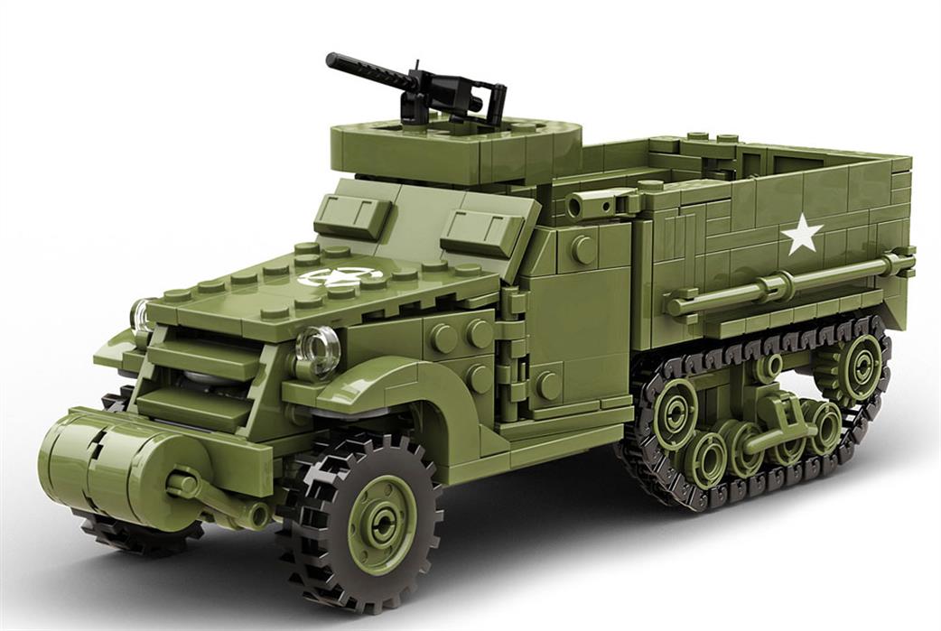 Build Army  BA1103 US M3A1 Halftrack APC Block Construction Model