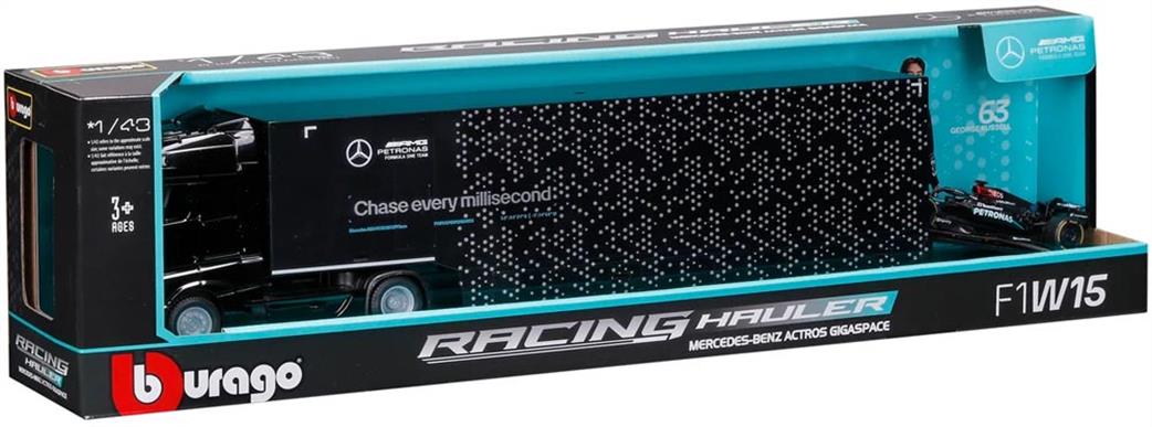 Burago 1/43 B18-38402 F1 Mercedes AMG Racing Transporter W15 2024 #63 George Russell