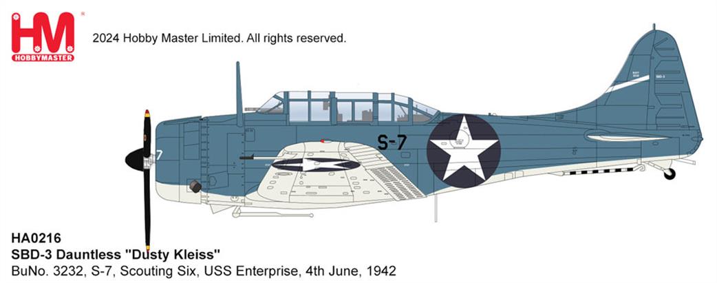 Hobby Master 1/32 HA0216 SBD-5 Dauntless Dive Bomber USS Enterprise Aircraft Model