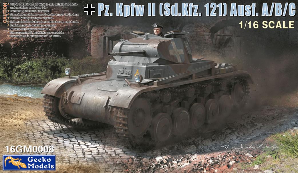 Gecko Models 1/16 16GM0008 Pz.Kpfw II Sd.Kfz.121 Ausf. F Tank Kit