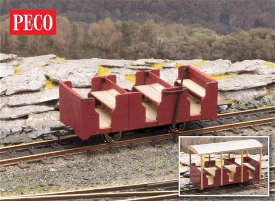 Peco NG7 OR166 Penrhyn Quarry Workmen's Coach Laser-cut kit (NG7)