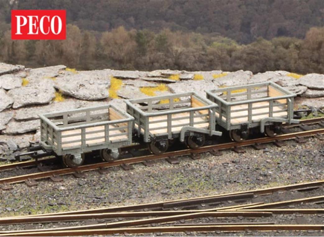 Peco NG7 OR164 Penrhyn Quarry Railway Slate Wagons 3 Laser-cut kits (NG7)