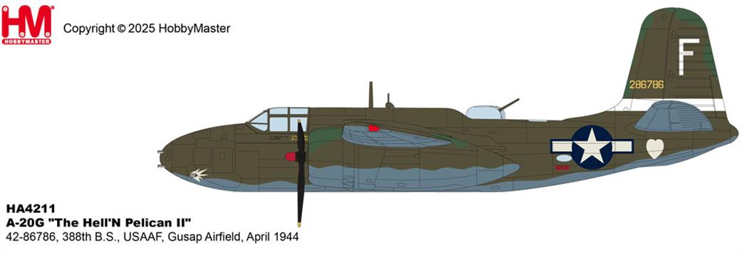 Hobby Master 1/72 HA4211 Douglas A-20G Havoc The Hell'N Pelican USAAF Model