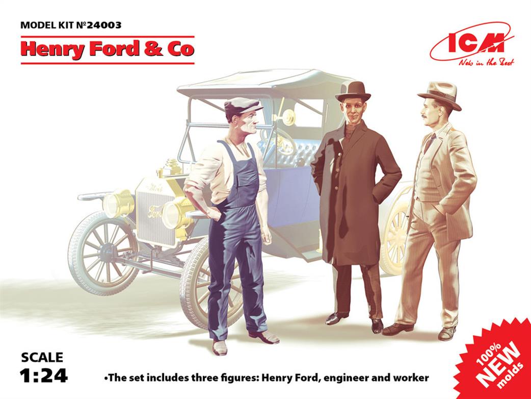 ICM 1/24 24003 Henry Ford & Co with 3 Figures Set