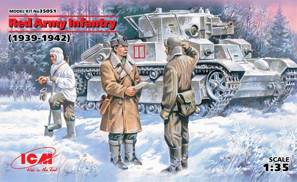 ICM 1/35 35051 Red Army Infantry 1939-1942 3 piece Figure Set