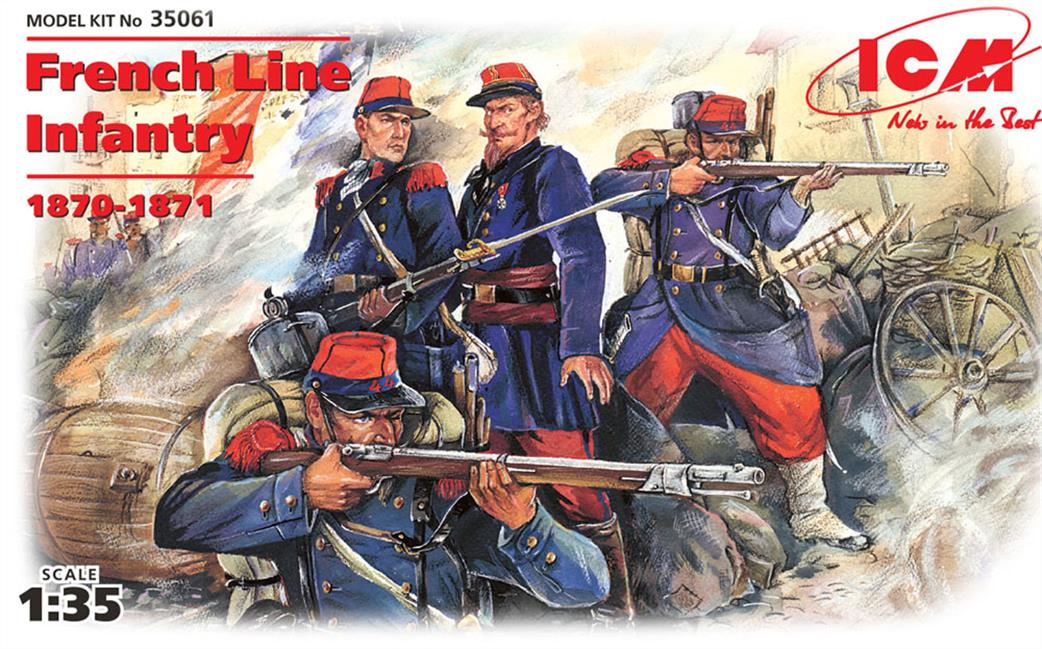 ICM 1/35 35061 French Line Infantry 1870-1871 4 piece Figure Set