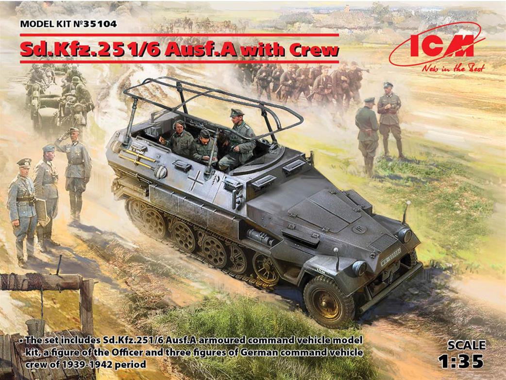 ICM 1/35 35104 Sd.Kfz.251/6 Ausf.A with 3 Crew Figures & Officer