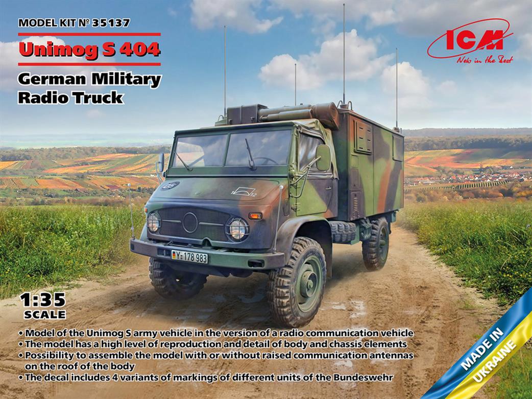 ICM 1/35 35137 Unimog S 404 German Military Radio Truck  kit