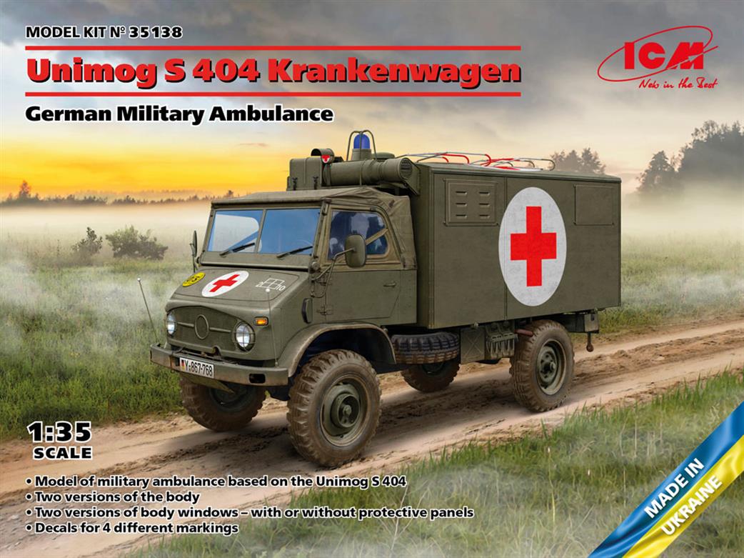 ICM 1/35 35138 Unimog S 404 German Military Ambulance Kit