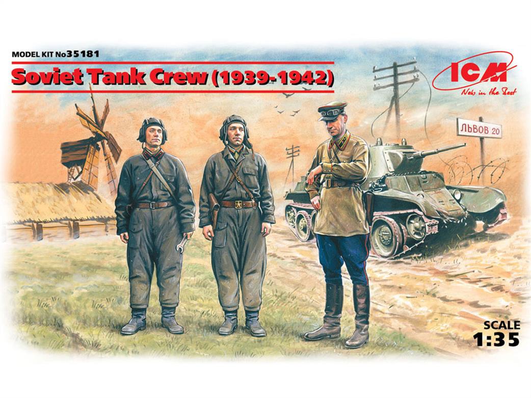 ICM 1/35 35181 Soviet Tank Crew (1939-1942) 3 Figures