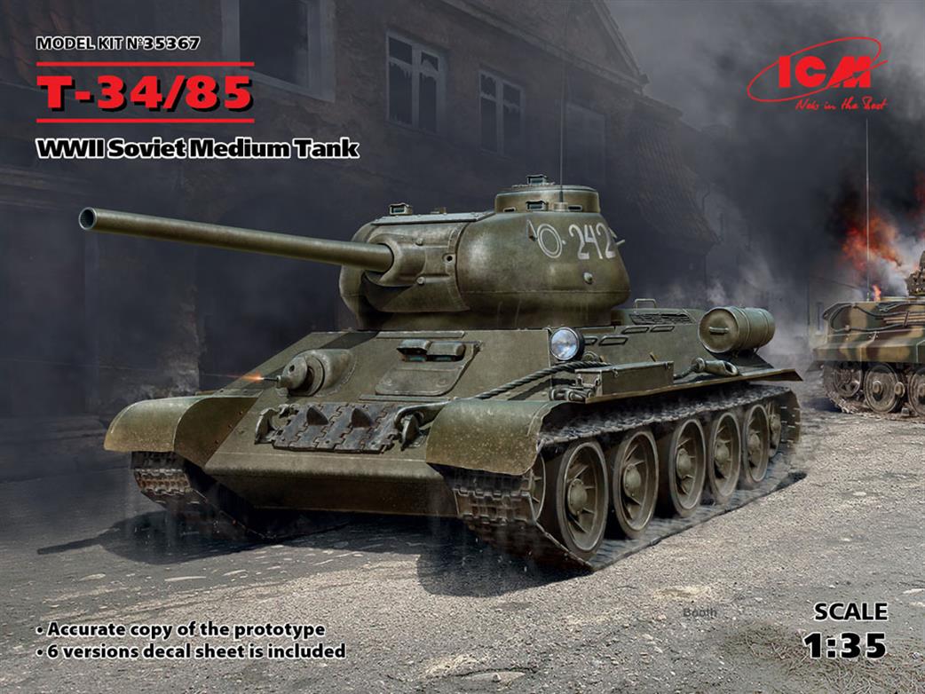 ICM 1/35 35367 T-34-85, WWII Soviet Medium Tank