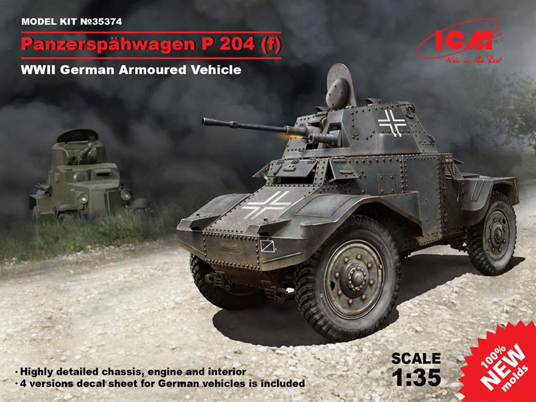 ICM 1/35 35374 Panzerspähwagen P 204 (f), WWII German Armoured Vehicle