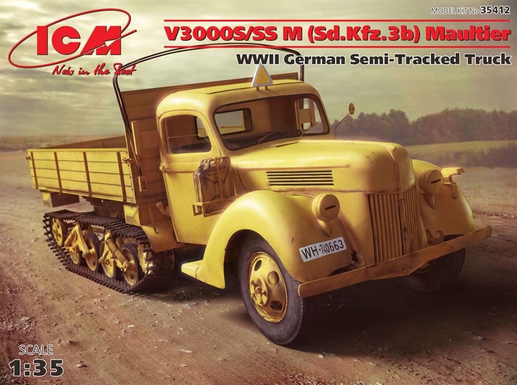 ICM 1/35 35412 V3000S/SS M (Sd.Kfz.3b) Maultier, WWII German Semi-Tracked Truck