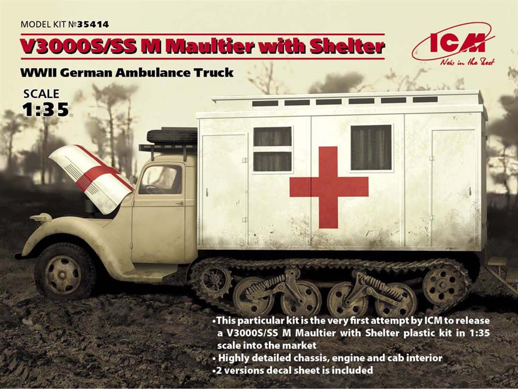 ICM 1/35 35414 V3000S/SS M Maultier with Shelter, WWII German Truck