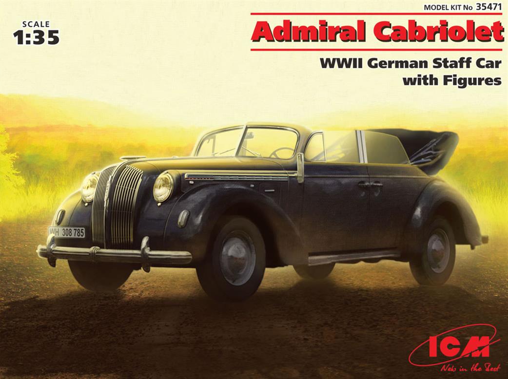 ICM 1/35 35471 Admiral Cabriolet, WWII German Staff Car with 4 Figures