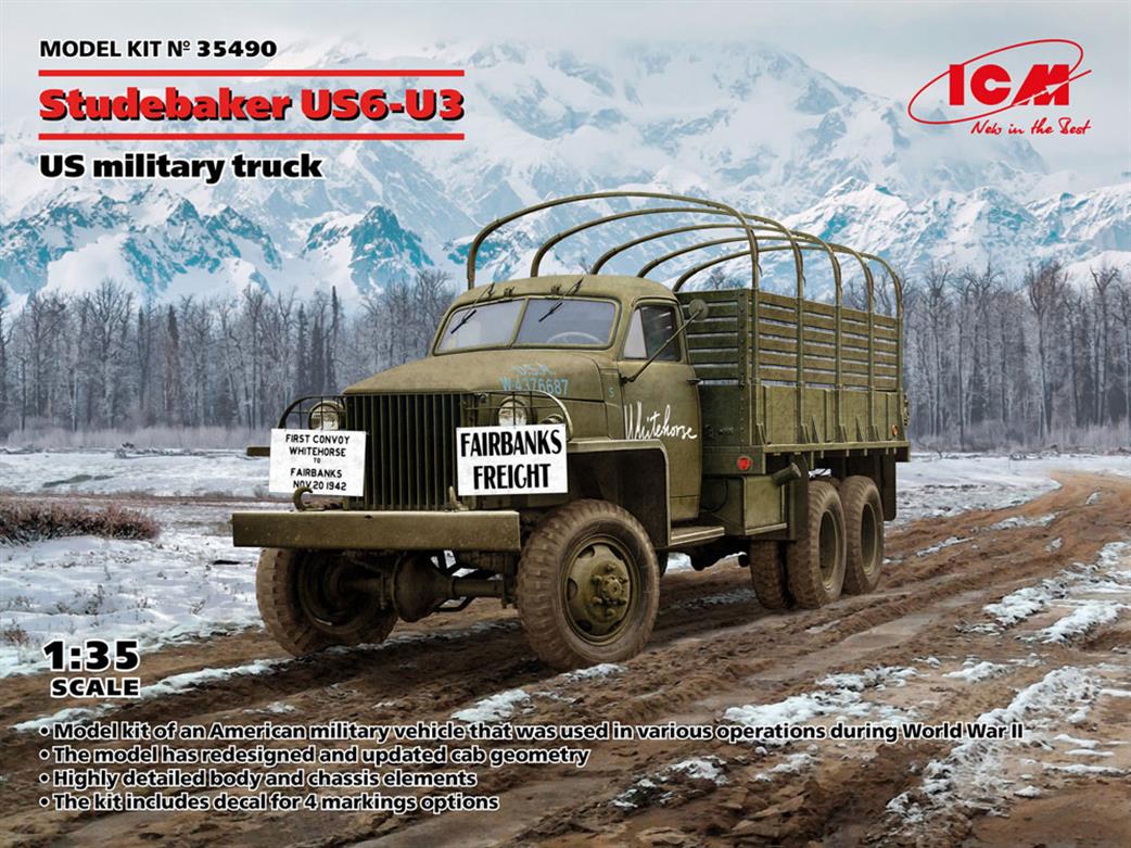 ICM 1/35 35490 Studebaker US6-U3, U.S. Military Truck