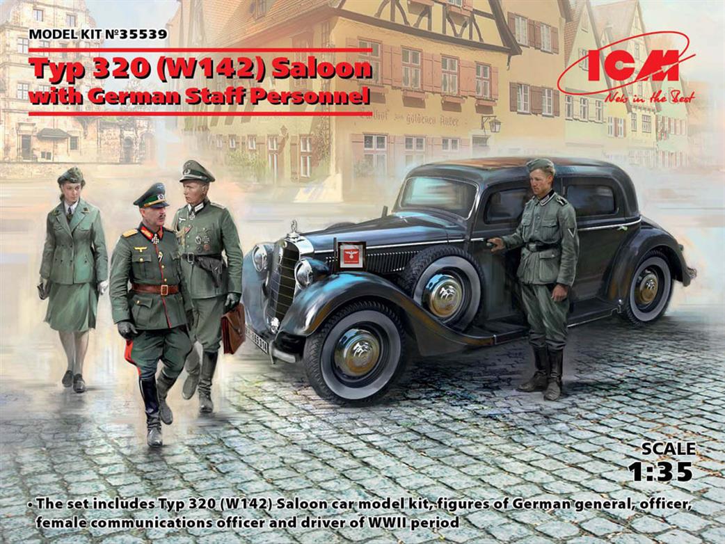 ICM 1/35 35539 Typ 320 (W142) Saloon with German Staff Personnel 4 Figures