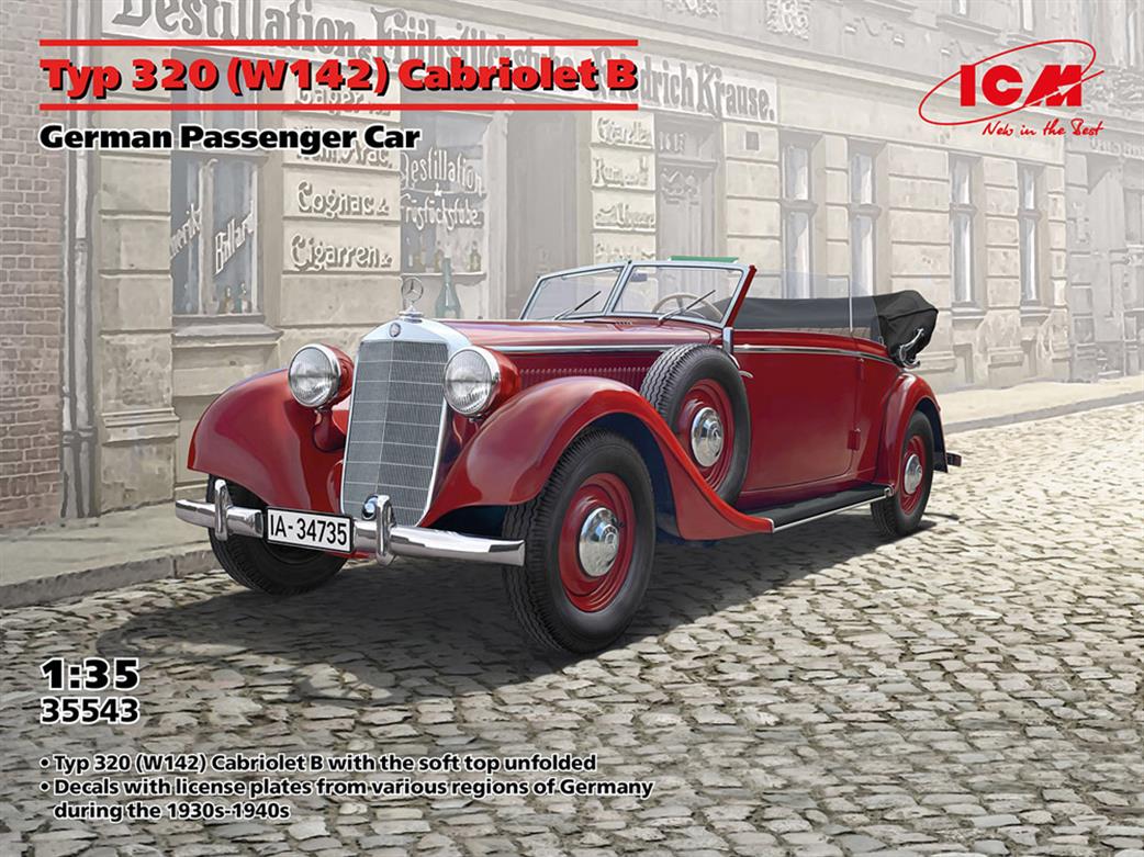 ICM 1/35 35543 Typ 320 (W142) Cabriolet B, German Passenger Car