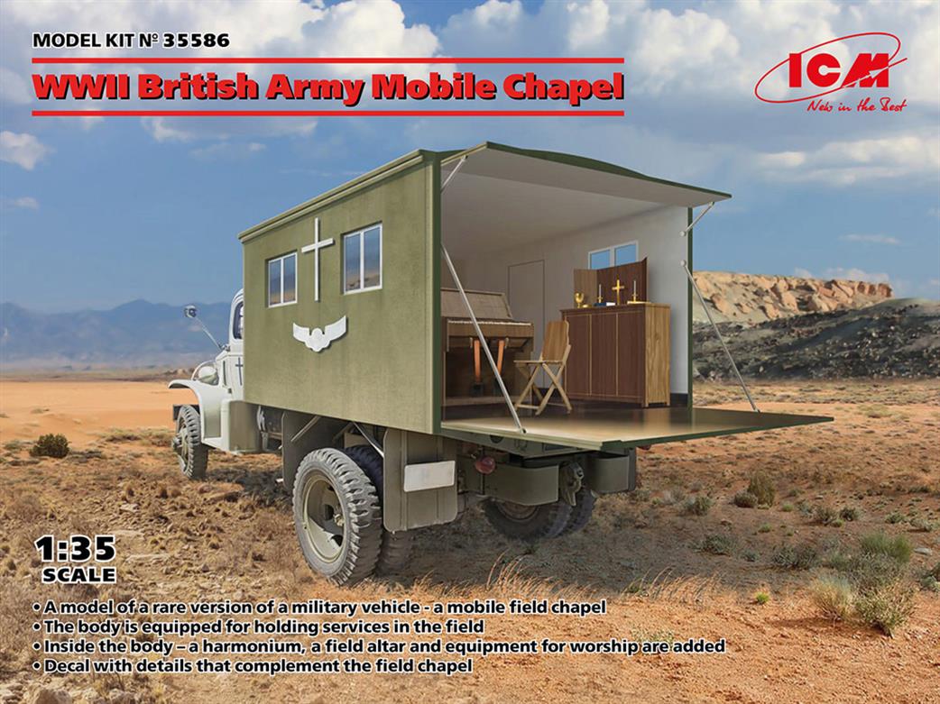 ICM 1/35 35586 WWII British Army Mobile Chapel with Accessories