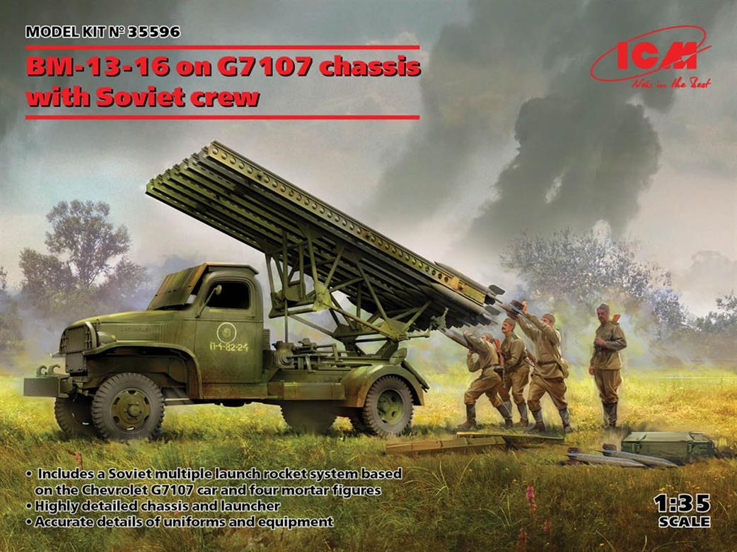 ICM 1/35 35596 BM-13-16 on G7107 Chassis with 4 Soviet Crew Figures