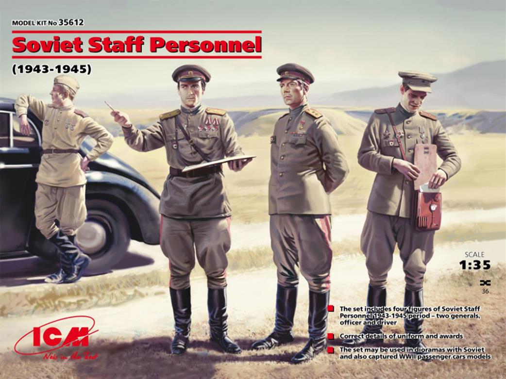 ICM 1/35 35612 Soviet Staff Personnel (1943-1945) 4 Figures