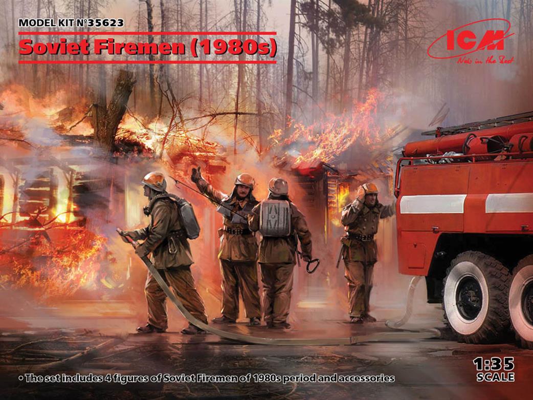 ICM 1/35 35623 Soviet Firemen (1980s) 4 Figures & Accessories