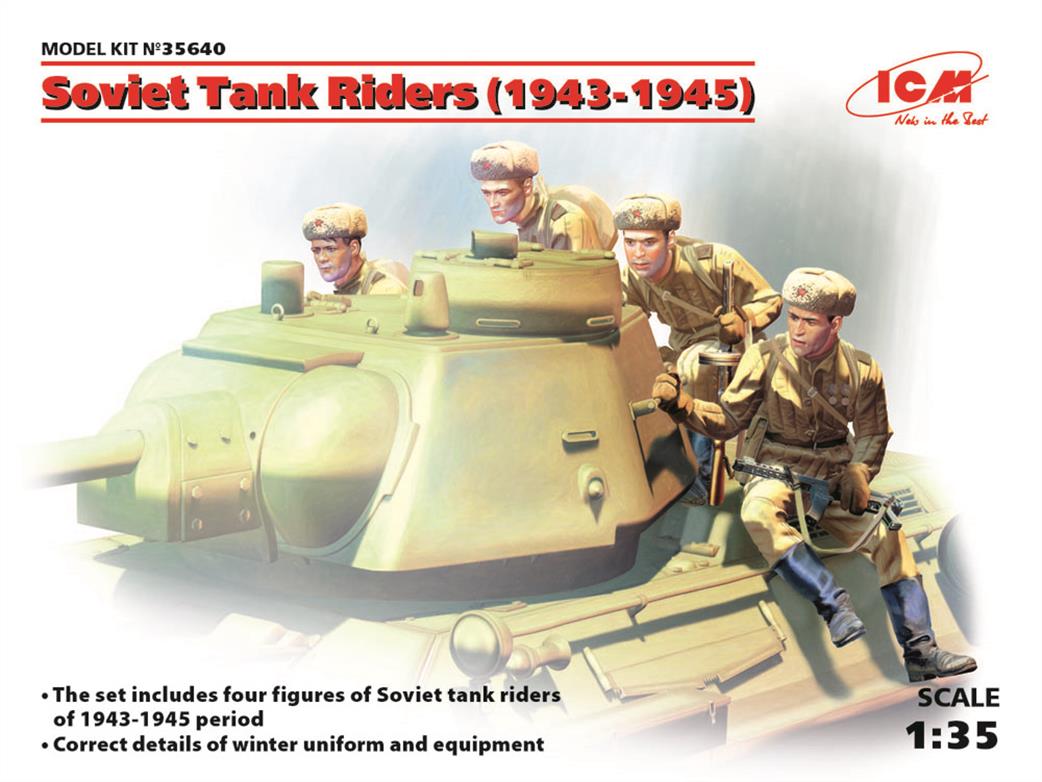 ICM 1/35 35640 Soviet Tank Riders (1943-1945) 4 Figures