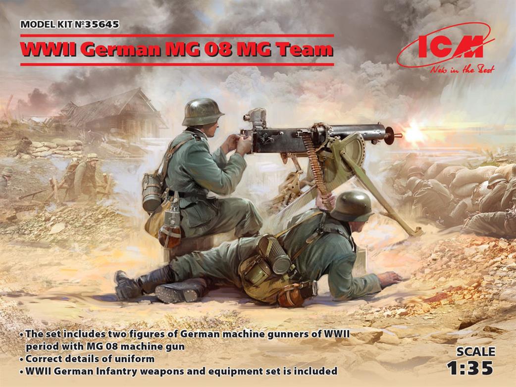ICM 1/35 35645 WWII German MG08 MG Team 2 Figures