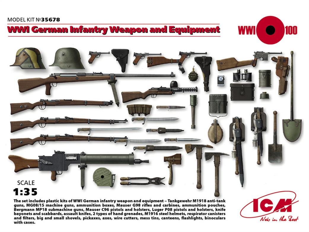 ICM 1/35 35678 WWI German Infantry Weapon & Equipment