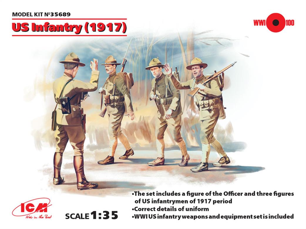 ICM 1/35 35689 U.S. Infantry (1917) 4 Figures