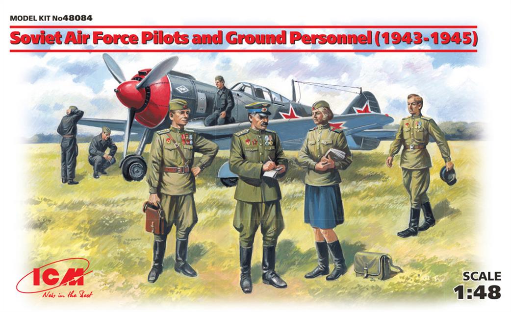 ICM 1/48 48084 Soviet Air Force Pilots & Ground Personnel 1943-1945 7 Figure Set