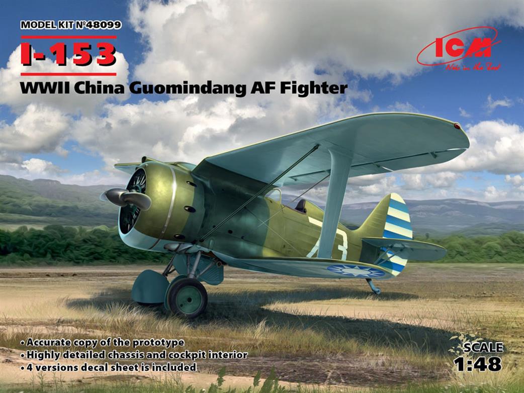 ICM 1/48 48099 I-153, WWII China Guomindang AF Fighter Plane Kit