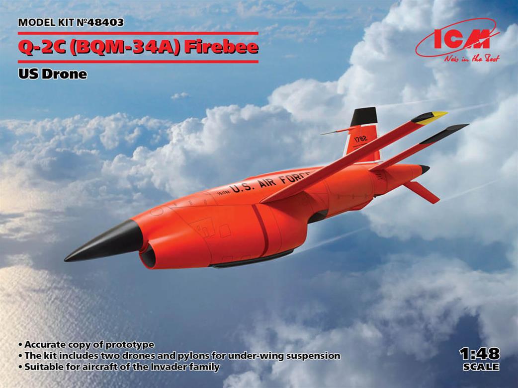 ICM 1/48 48403 BQM-34A Q-2C Firebee, U.S. Drone Set of 2