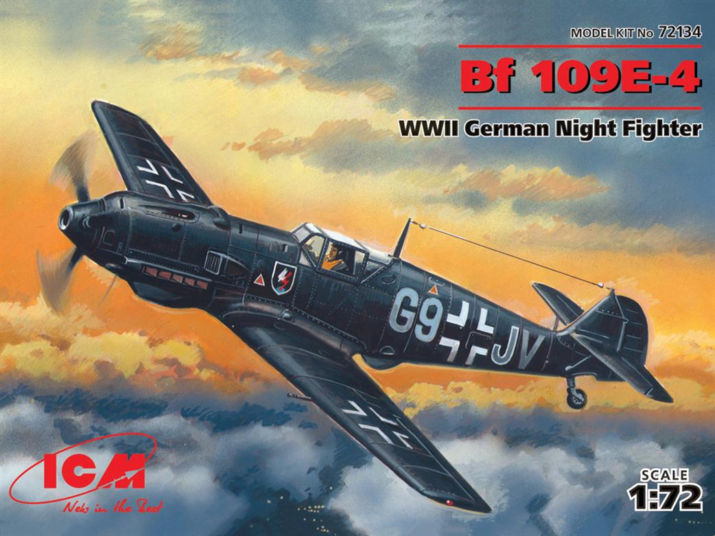 ICM 1/72 72134 Messerschmitt Bf 109E-4, WWII German Night Fighter Plane