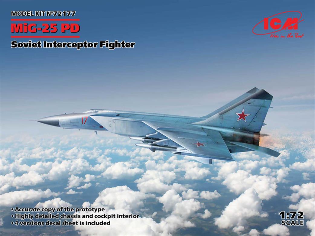 ICM 1/72 72177 MiG-25PD, Soviet Interceptor Fighter