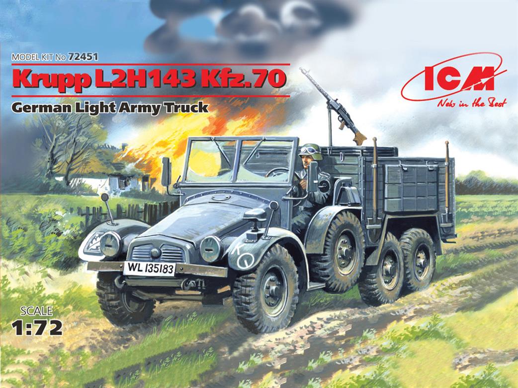 ICM 1/72 72451 Krupp L2H143 Kfz.70, German Light Army Truck