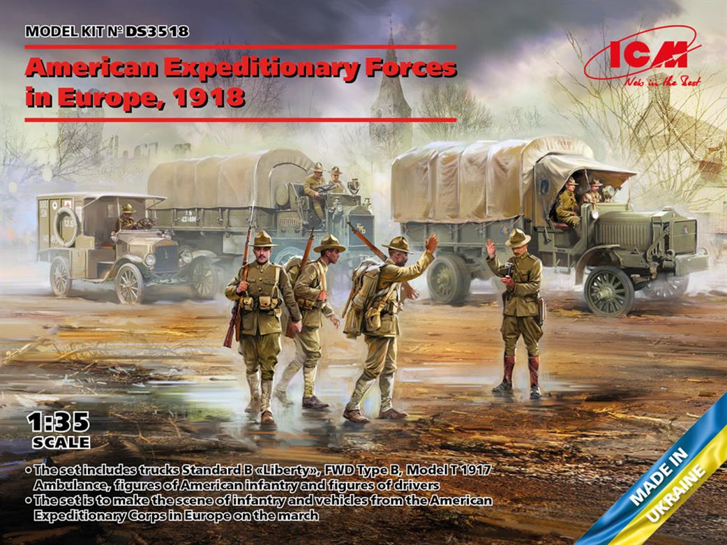 ICM 1/35 DS3518 American Expeditionary Forces In Europe Set, 1918