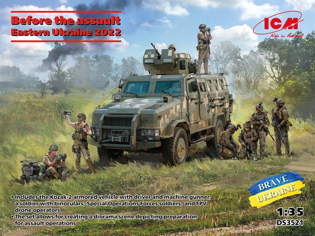 ICM 1/35 DS3521 Before The Assault, Eastern Ukraine 2022 (Kozak-2 & 6 Figures)